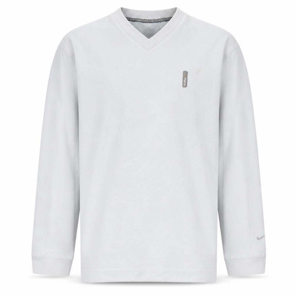 Nike Men's White V-Neck Pullover Sweatshirt Size M