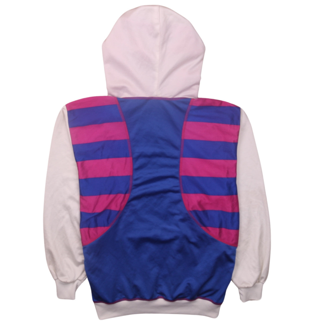 Adidas Girls Blue Pink Striped Hooded Sweatshirt Size 12 Full Zip