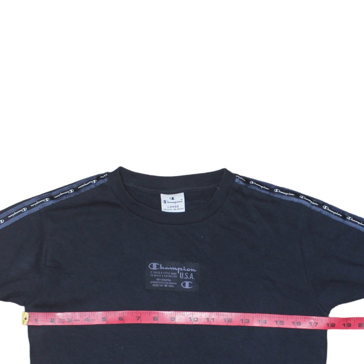 Champion Girls Black Long Sleeve T-Shirt Dress Size 11-12 Years Logo Trim