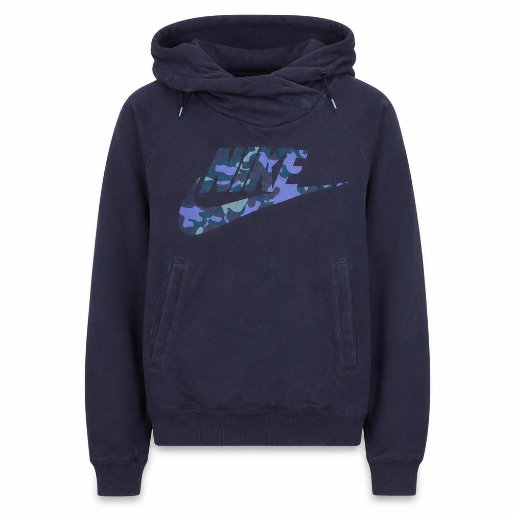 Nike Womens Purple Camo Logo Pullover Hoodie Size S
