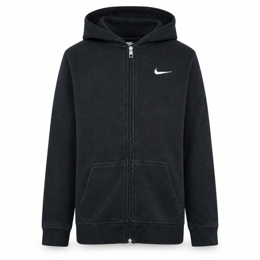 Front view of Nike boys’ black full zip hoodie fleece xl 13-15 years hooded sweatshirt