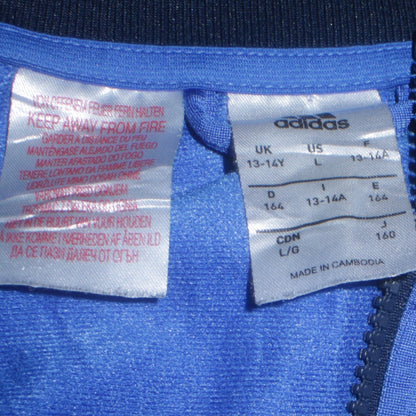 Additional view of Adidas boys’ blue colourblock track jacket 13-14 years zip lightweight