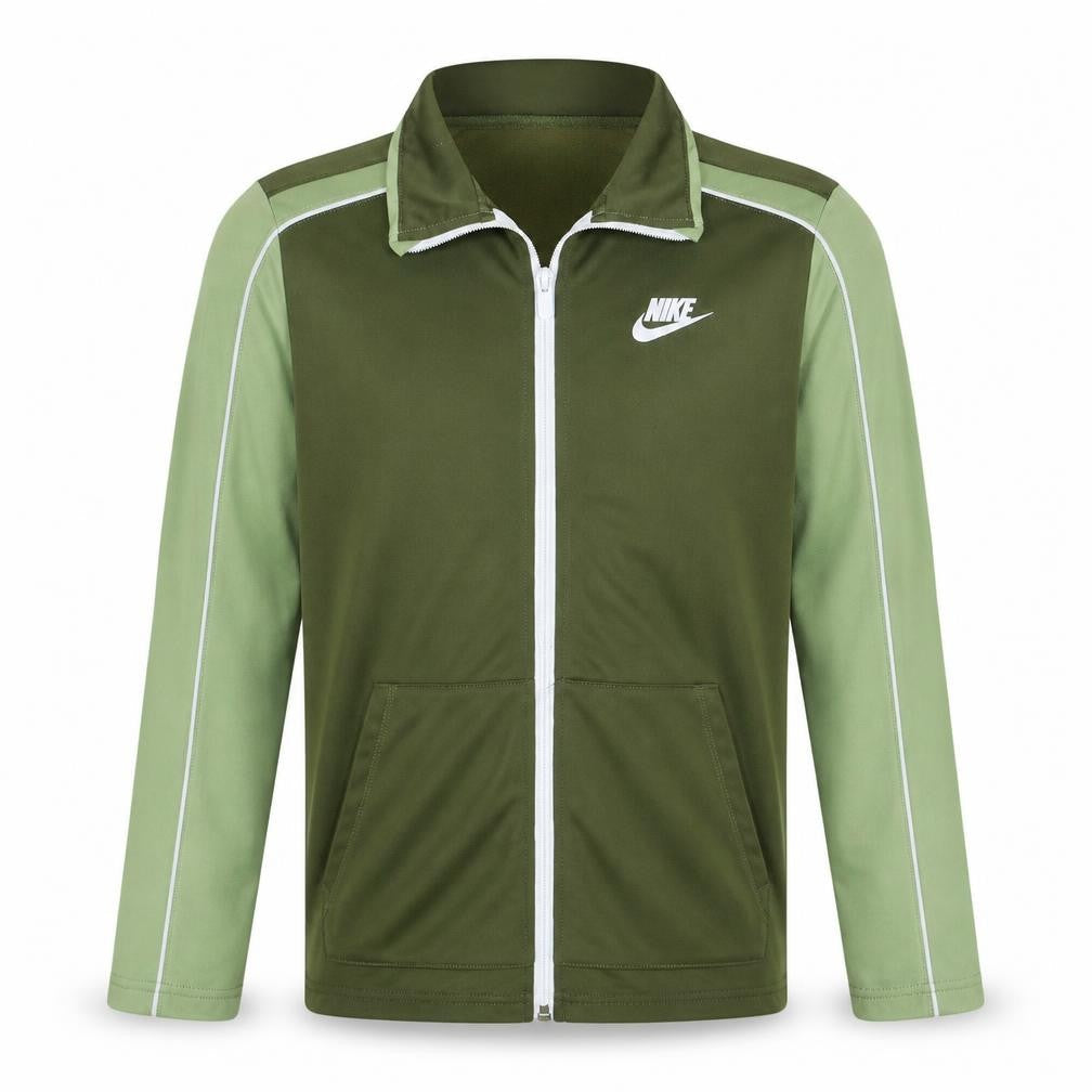 Nike Boys Green Track Jacket Size 13-14 Years Full Zip Activewear