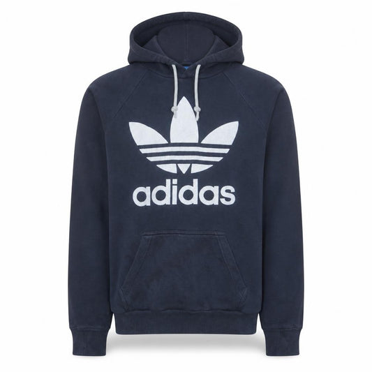 Adidas Men's Blue XS Pullover Hoodie Graphic Trefoil Sweatshirt