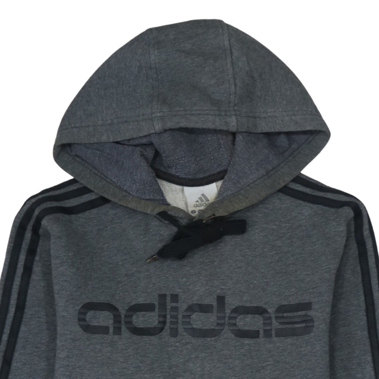 Adidas Men's Grey Pullover Hoodie Small Logo Fleece Sweatshirt