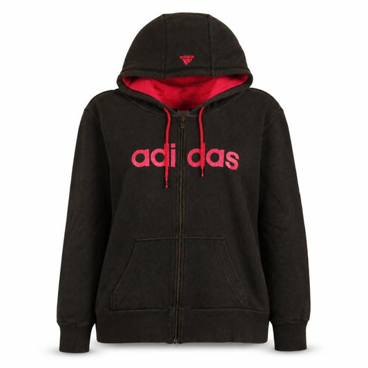Adidas Women's Black Full Zip Hoodie Large Logo Sweatshirt