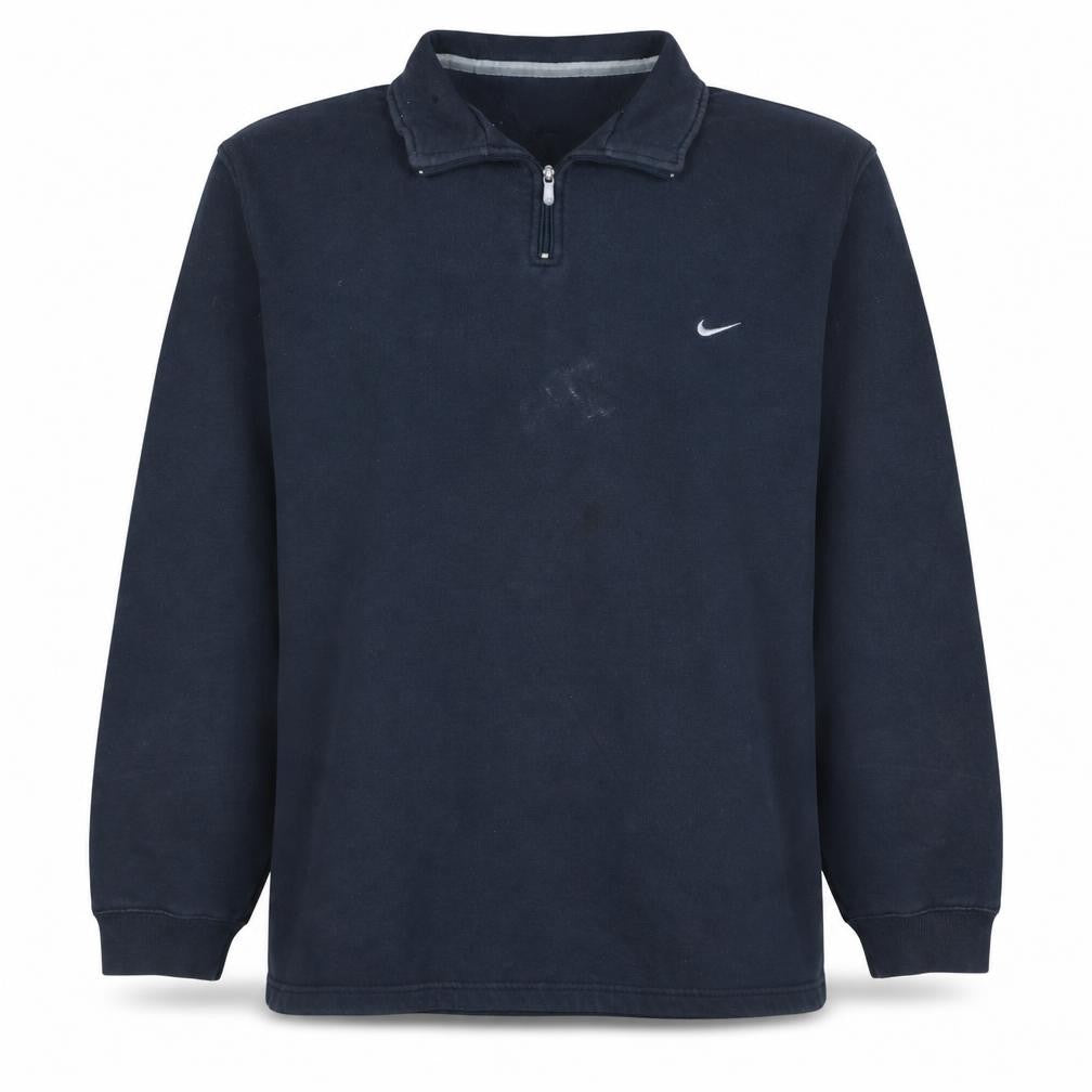 Nike Men's Blue 1/4 Zip Fleece Sweatshirt Size L