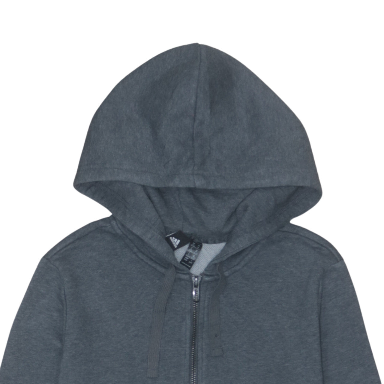 Adidas Women's Grey Full Zip Hoodie Size M 12-14 with Pink Logo
