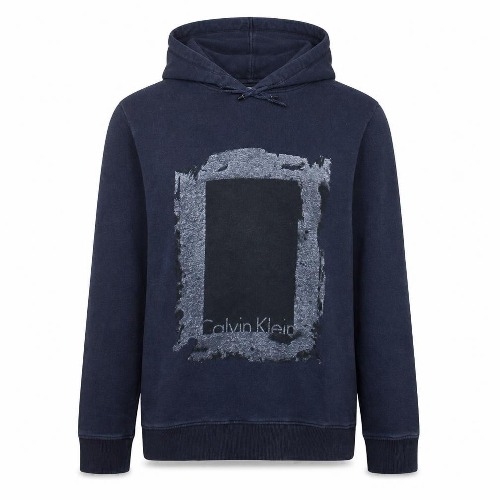 Calvin Klein Jeans Men's Navy Blue XL Graphic Pullover Hoodie
