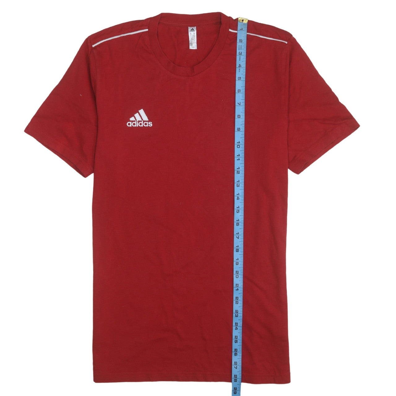 Adidas Men's Red Crew Neck Short Sleeve Classic Cotton T-Shirt - Size M
