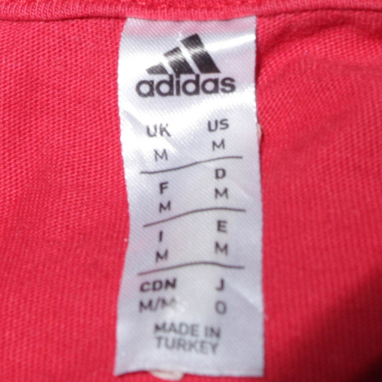 Adidas Men's Red Crew Neck Short Sleeve Classic Cotton T-Shirt - Size M