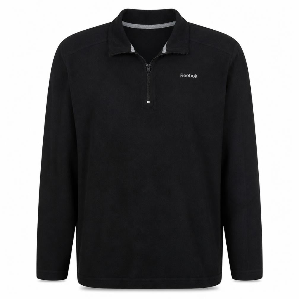 Reebok Men's Black Fleece 1/4 Zip Pullover Sweatshirt Size L
