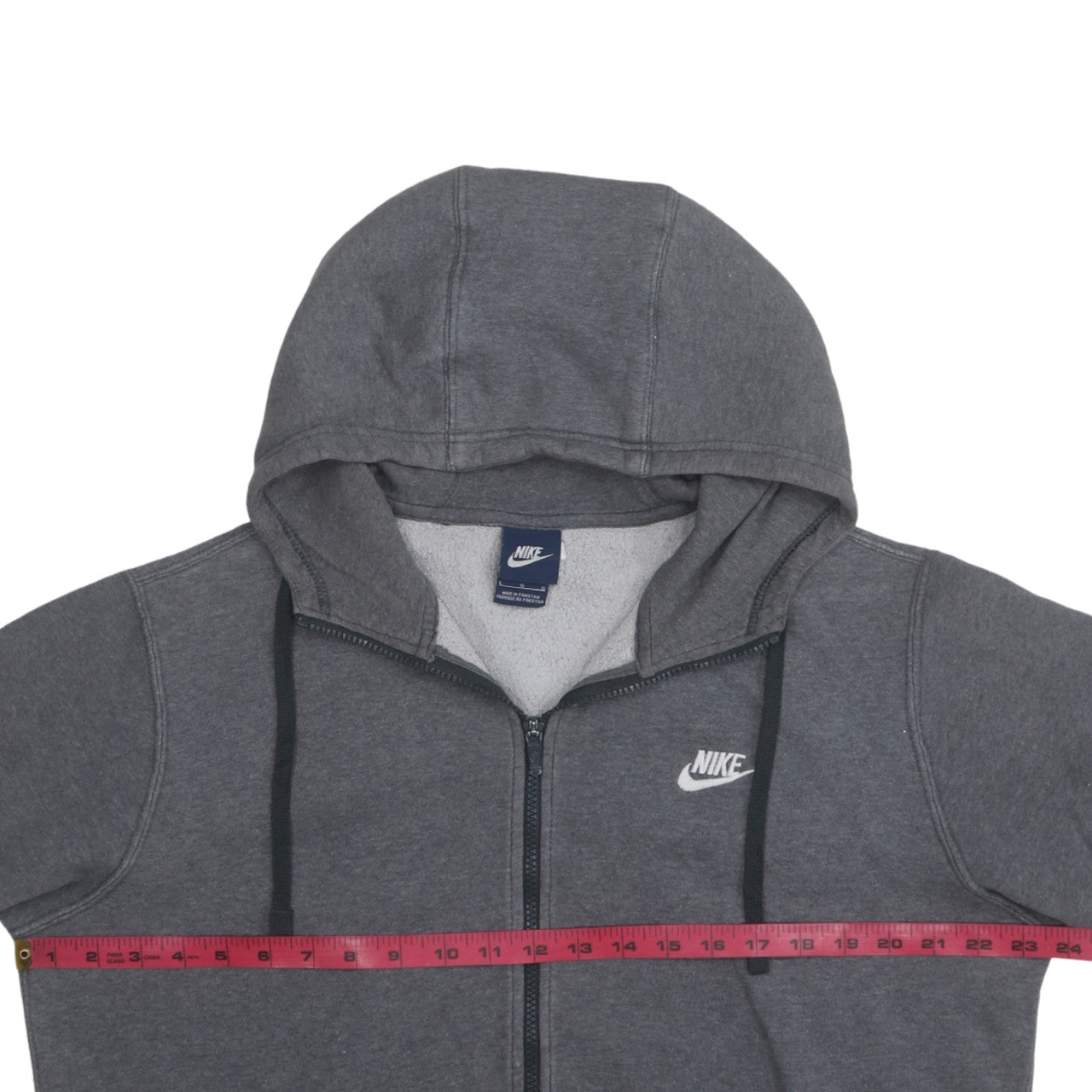 Nike Mens Grey Full Zip Hoodie L Fleece Sweatshirt