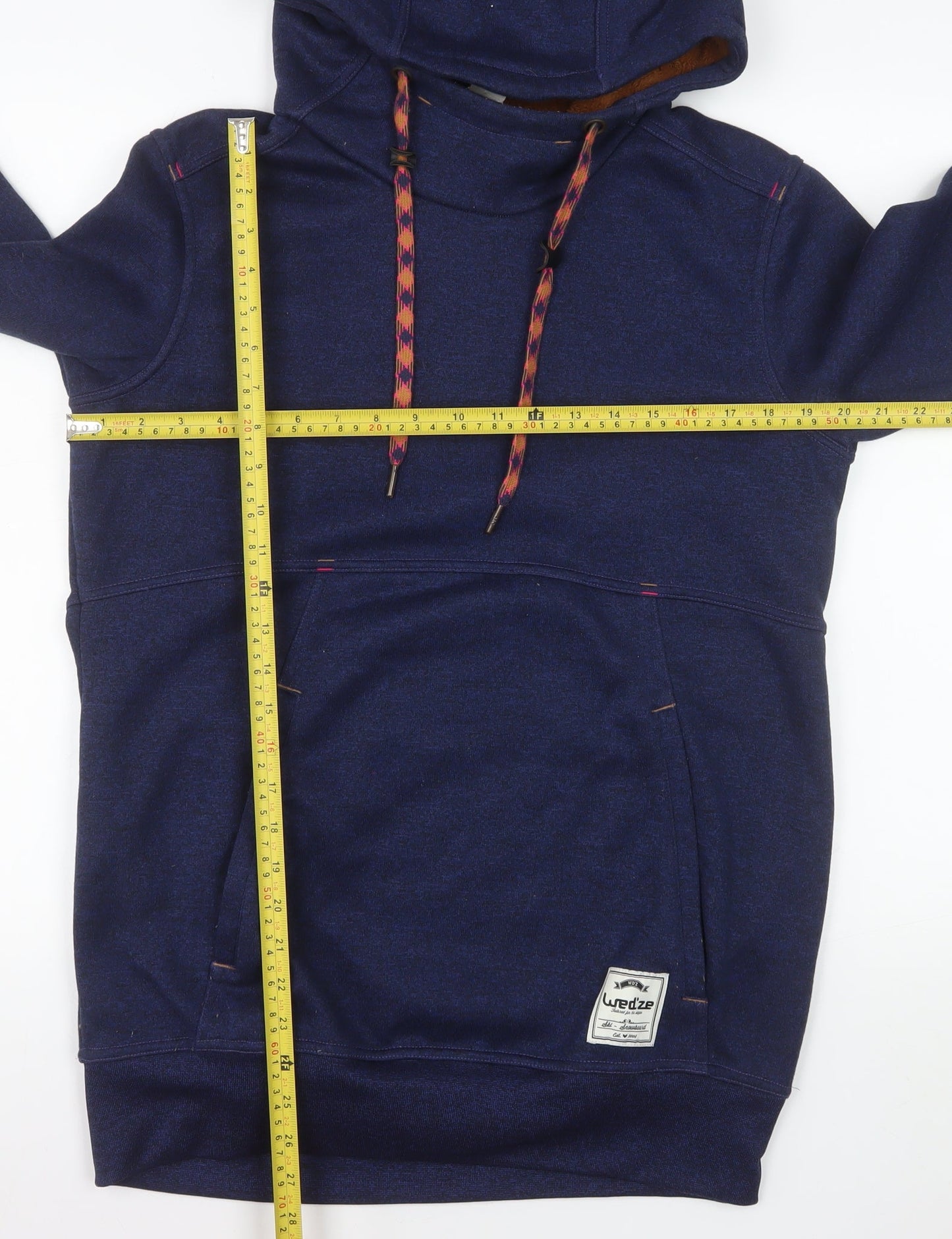 Wed'ze Men’s Blue Pullover Ski Hoodie L Fleece Lined Winter Warm