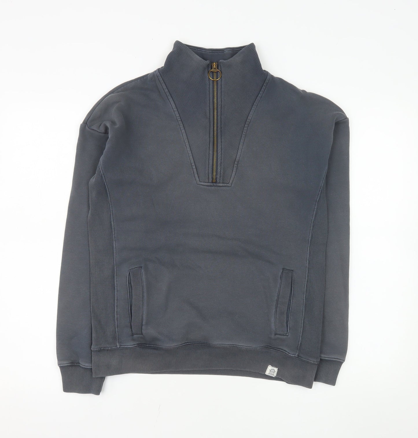 Fat Face Men's Grey 1/2 Zip Sweatshirt S Regular Fit Cotton Blend