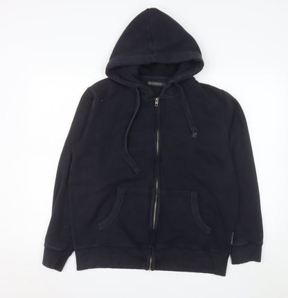 Additional front view of French Connection Men’s Blue Hooded Zip Jacket, size M