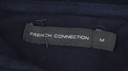 Brand and care label for French Connection Men’s Blue Hooded Zip Jacket, size M