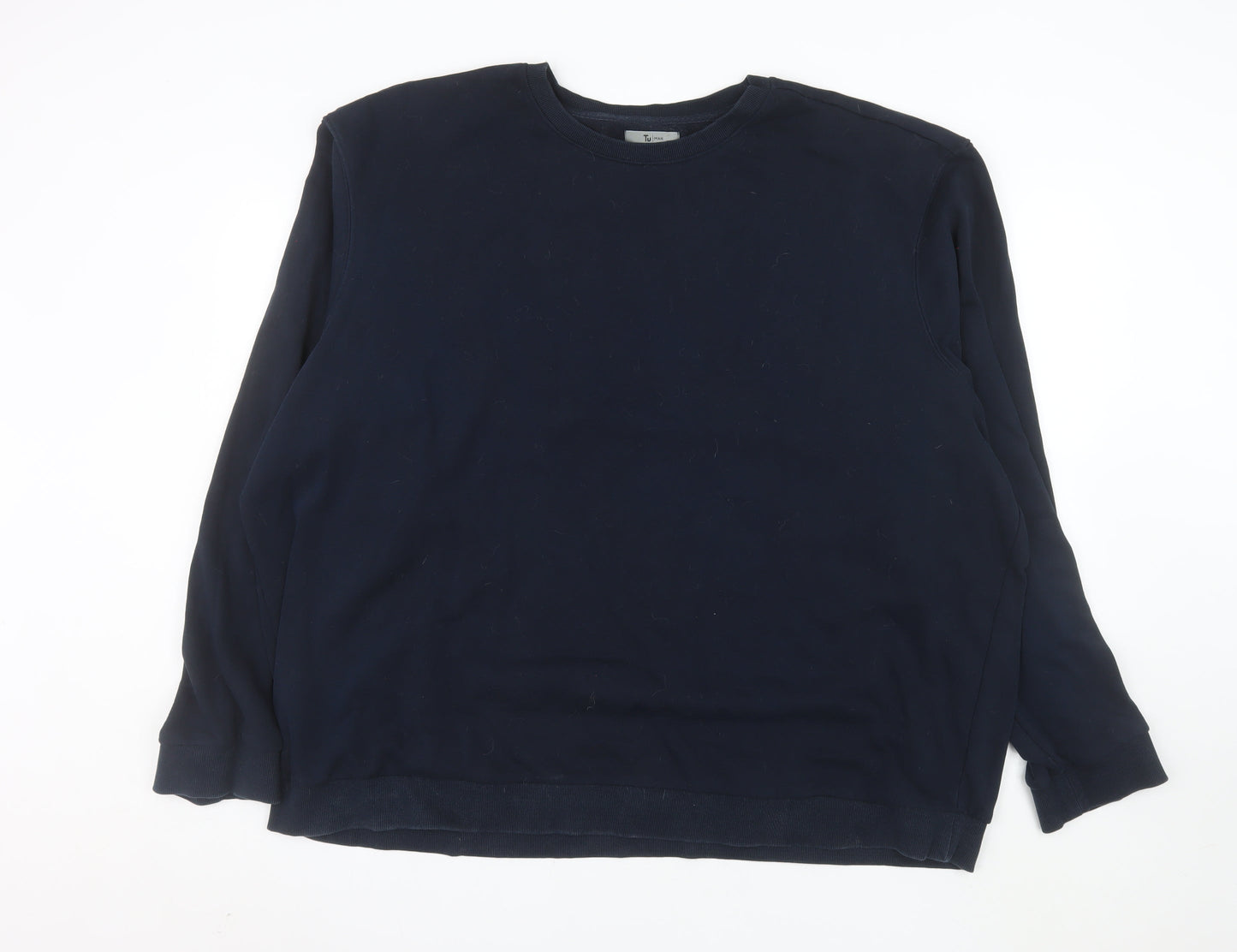 Tu Mens Blue 3XL Pullover Sweatshirt Cotton Blend Crew Neck