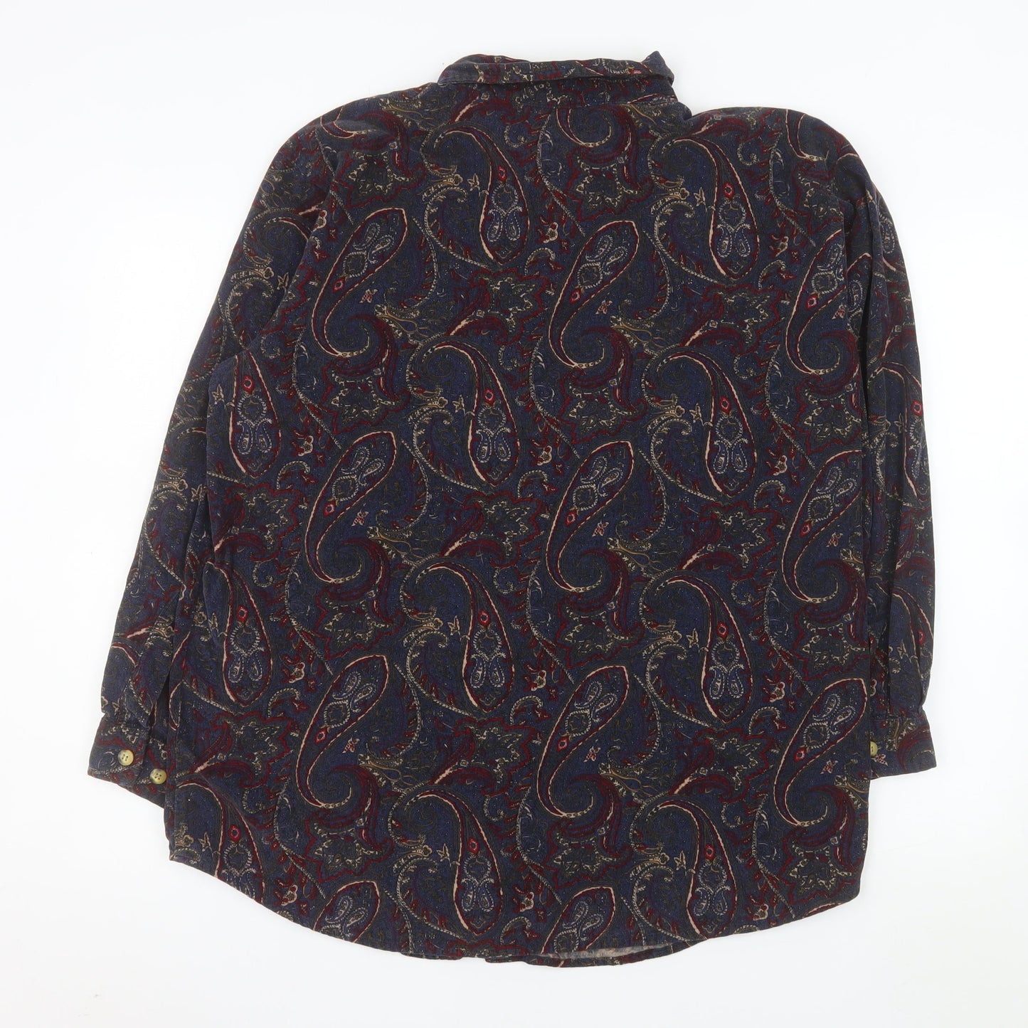 Capacity Men’s Multicoloured Paisley Cotton Long Sleeve Button-Up Shirt XL