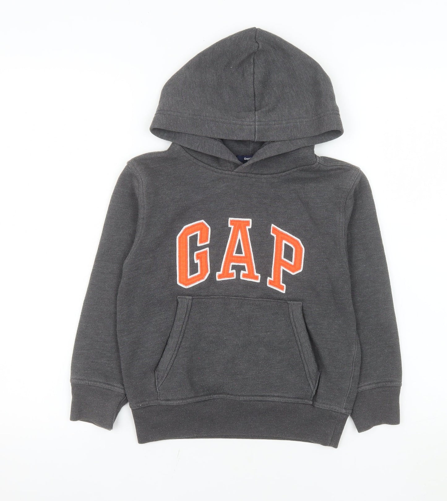 GAP Boys Grey Pullover Hoodie 6-7 Years Cotton Blend Casual Sweatshirt
