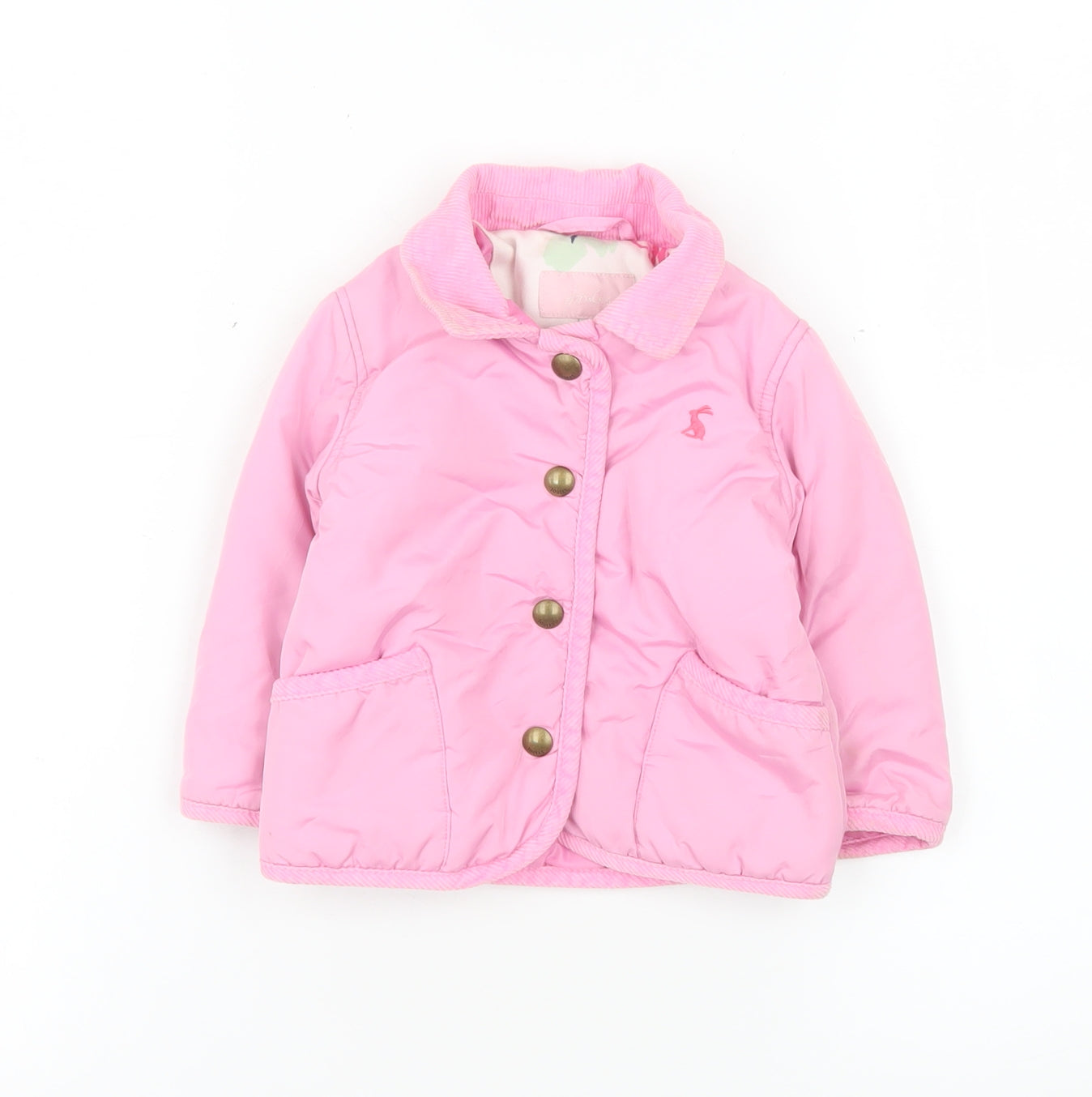 Joules Girls Pink Quilted Polyester Lined Basic Jacket 9-12 Months