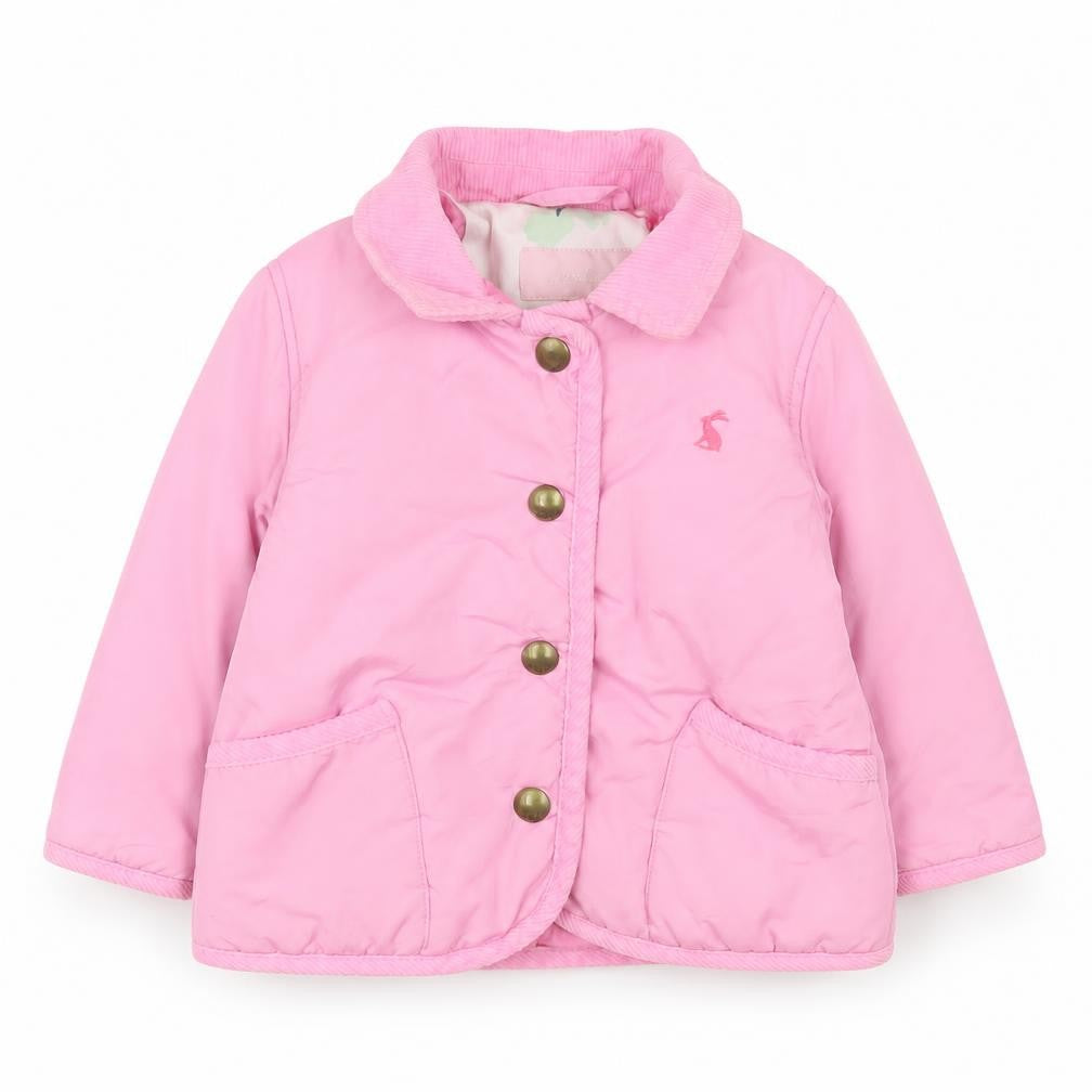 Joules Girls Pink Quilted Polyester Lined Basic Jacket 9-12 Months