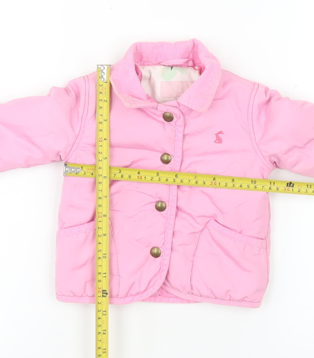 Joules Girls Pink Quilted Polyester Lined Basic Jacket 9-12 Months
