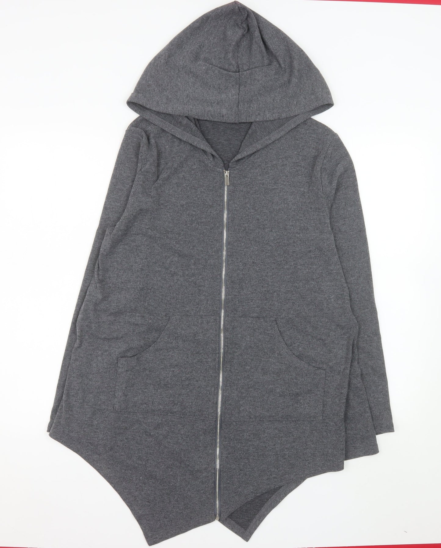 Urban CoCo Women's Grey Hooded Full Zip Jersey Jacket M