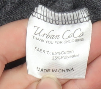 Urban CoCo Women's Grey Hooded Full Zip Jersey Jacket M