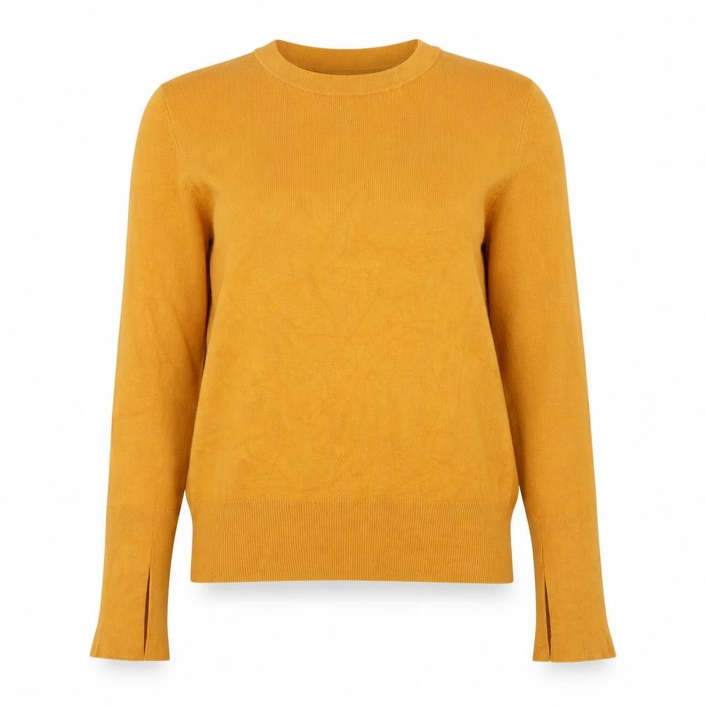 Zara Women’s Yellow Crew Neck Long Sleeve Pullover Jumper Size 8