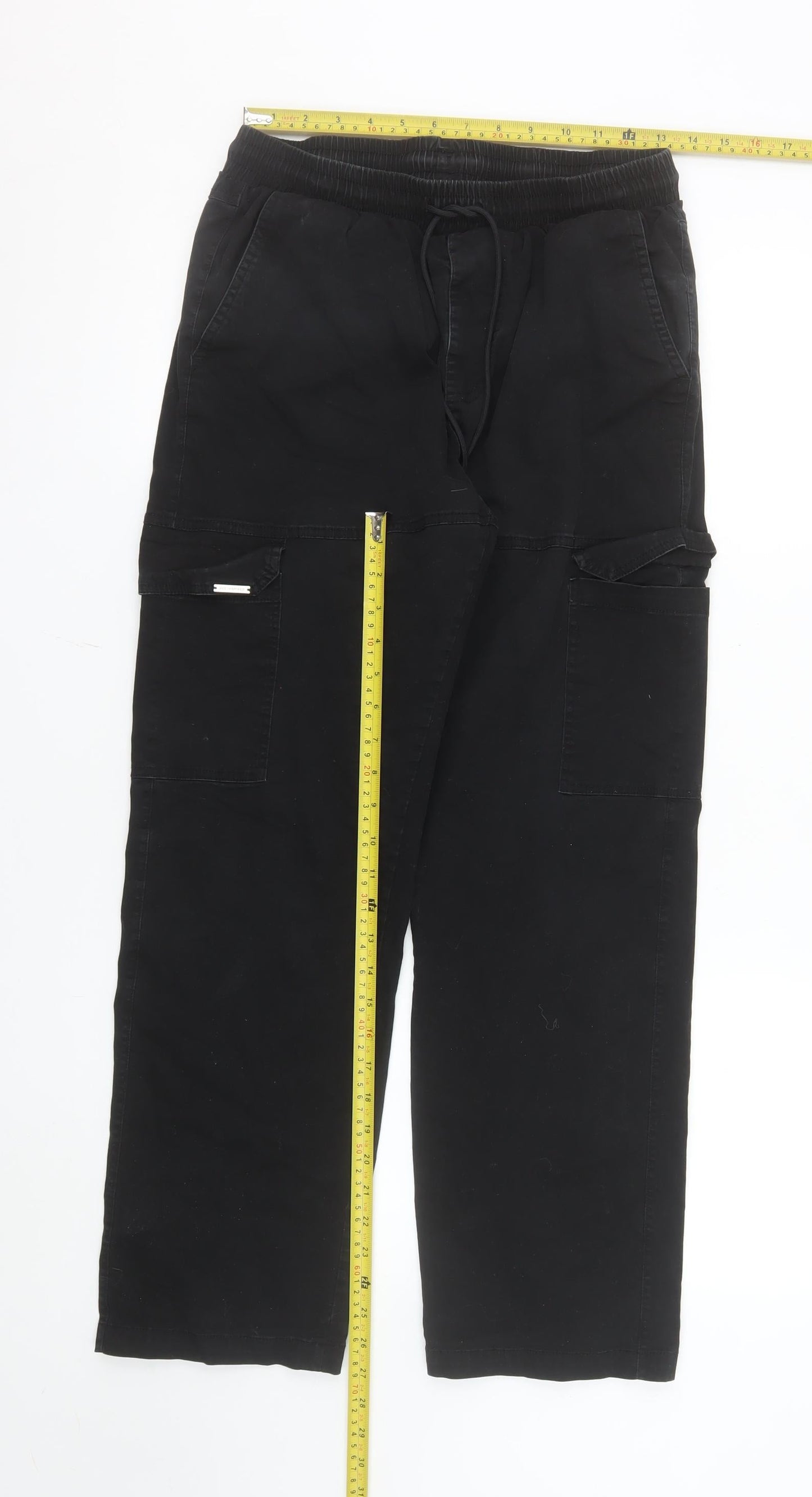 Bee Inspired Men's Black Cargo Trousers Size 34 Regular Fit