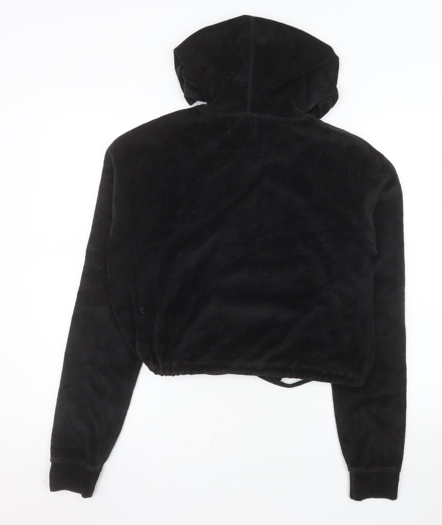 Year of Ours Womens Black Medium Pullover Hoodie Drawstring Hem Cotton Blend