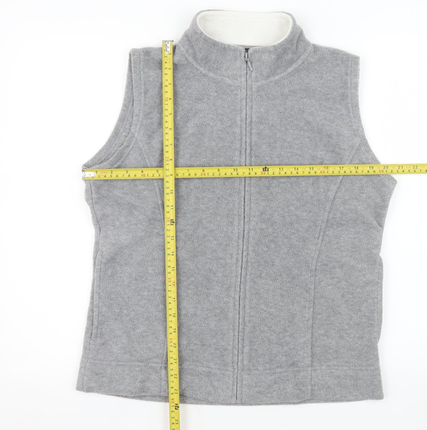 Isle Essentials Women's Grey Fleece Bodywarmer Waistcoat Size 14