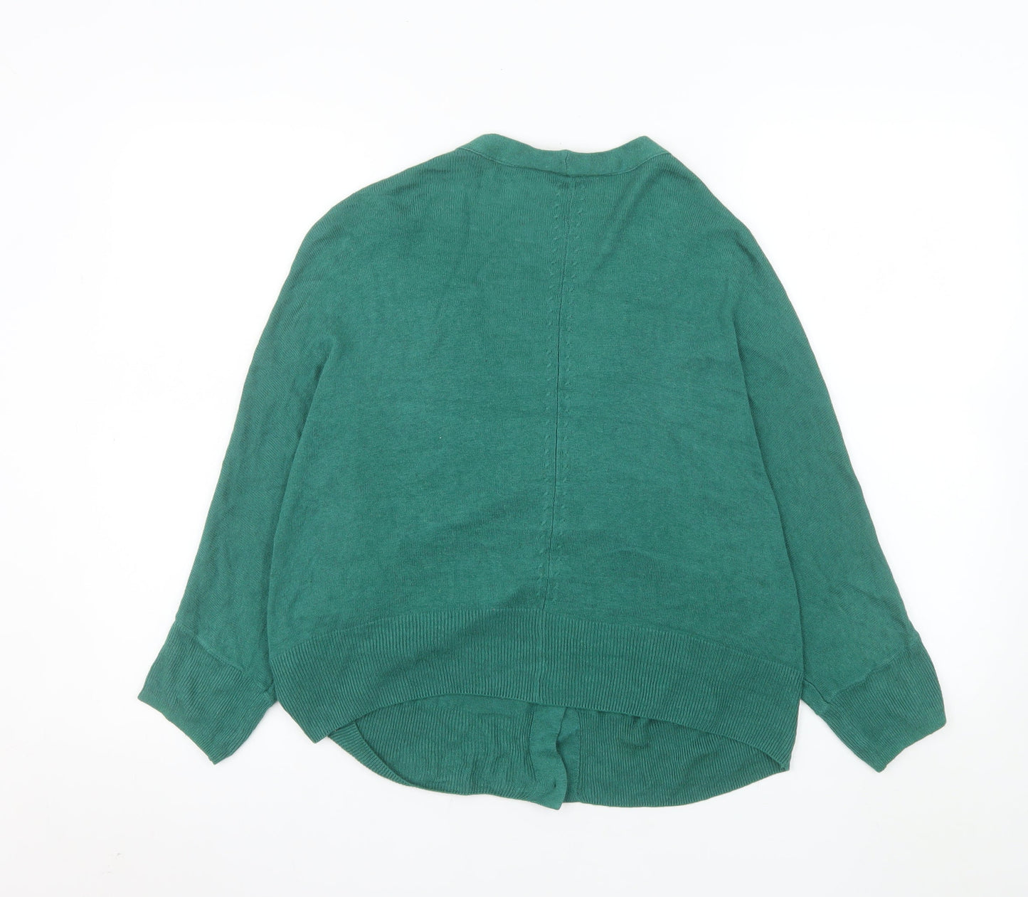 Marks and Spencer Women Green Relaxed Fit V-Neck Button Cardigan Size 16