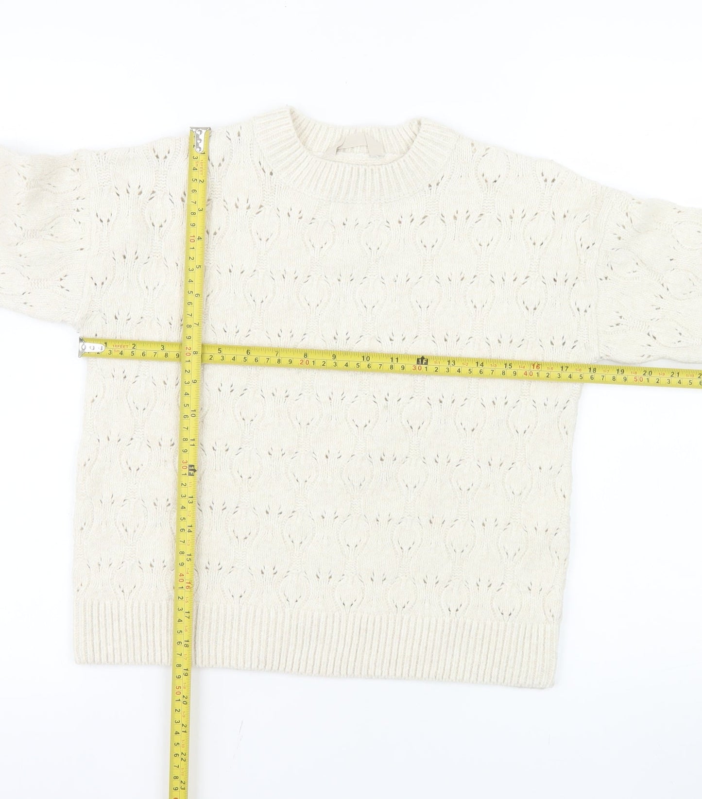 John Lewis Girls Ivory Long Sleeve Pullover Jumper Age 10 Polyester Blend