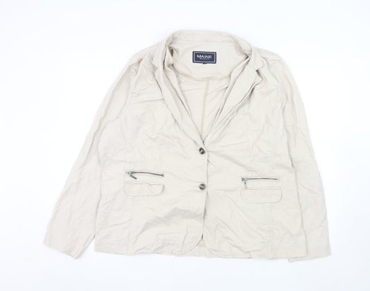 Maine New England Women's Beige Cotton Single-Breasted Blazer Size 22