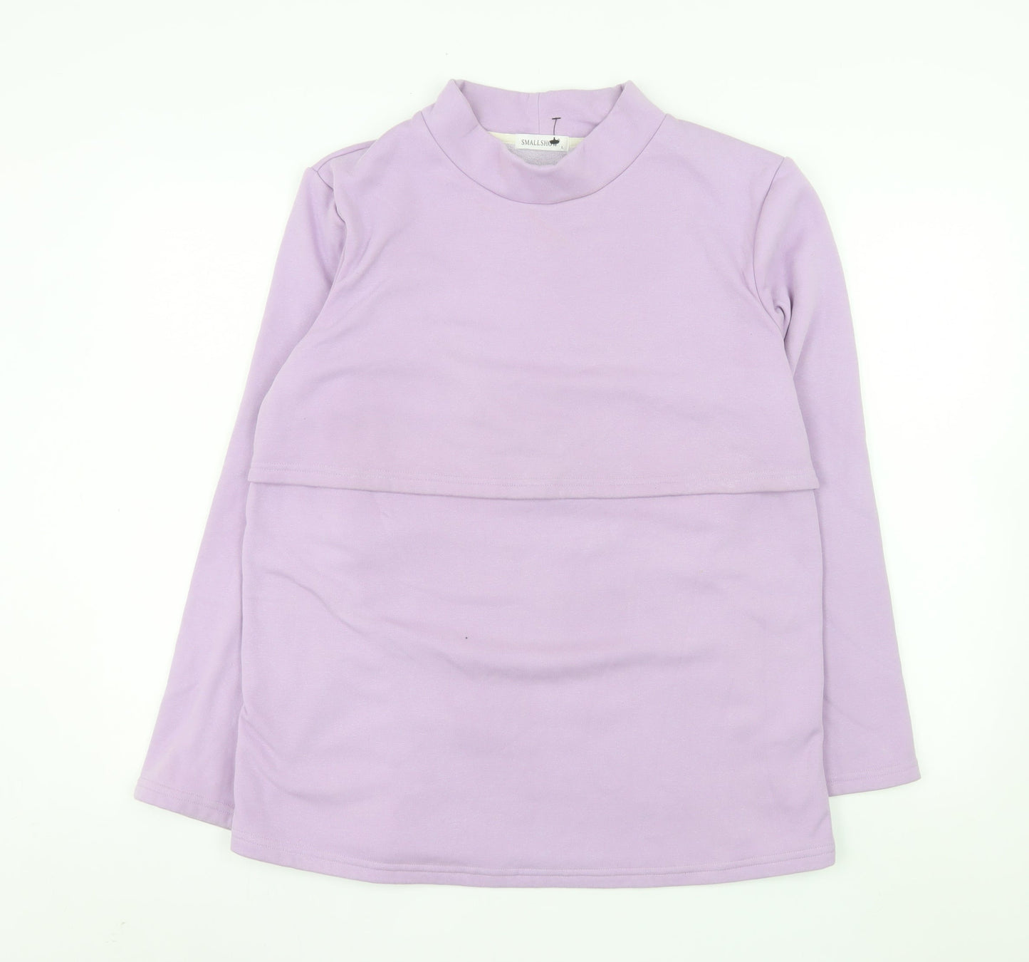 Smallshow Womens Lilac Long Sleeve Maternity Pullover Sweatshirt Size L