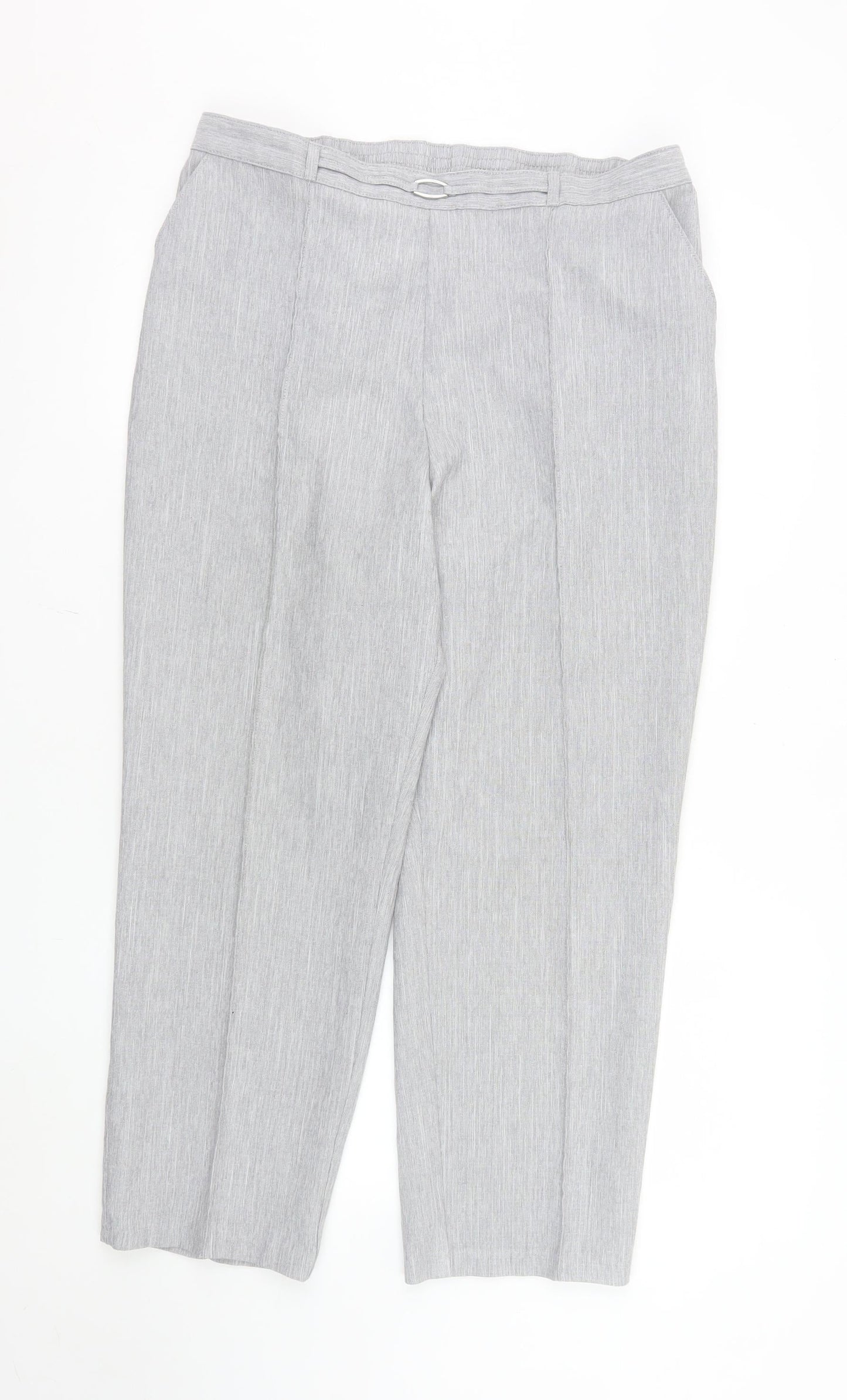 Marks and Spencer Women's Grey Marl Size 16 Straight Leg Trousers