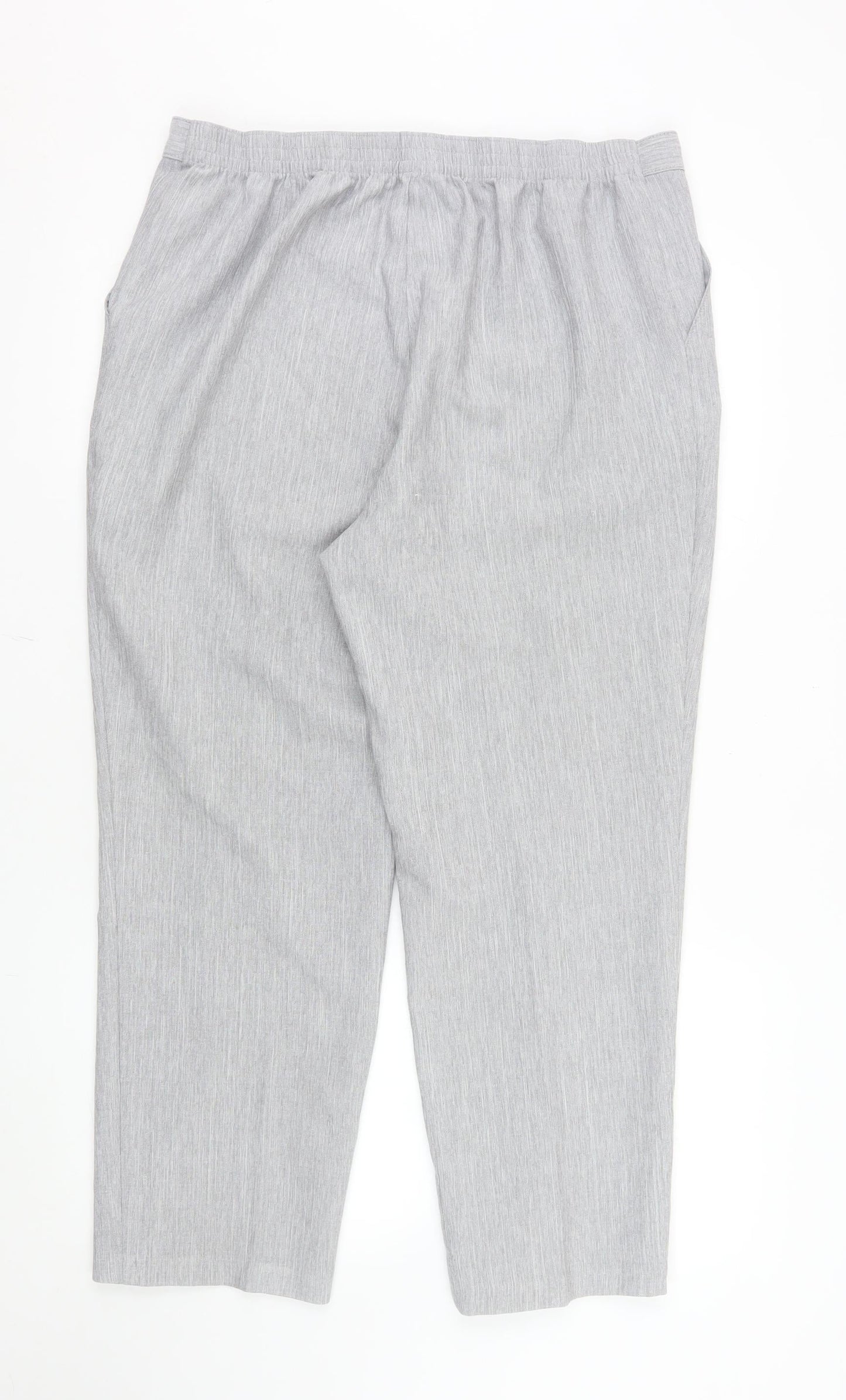 Marks and Spencer Women's Grey Marl Size 16 Straight Leg Trousers