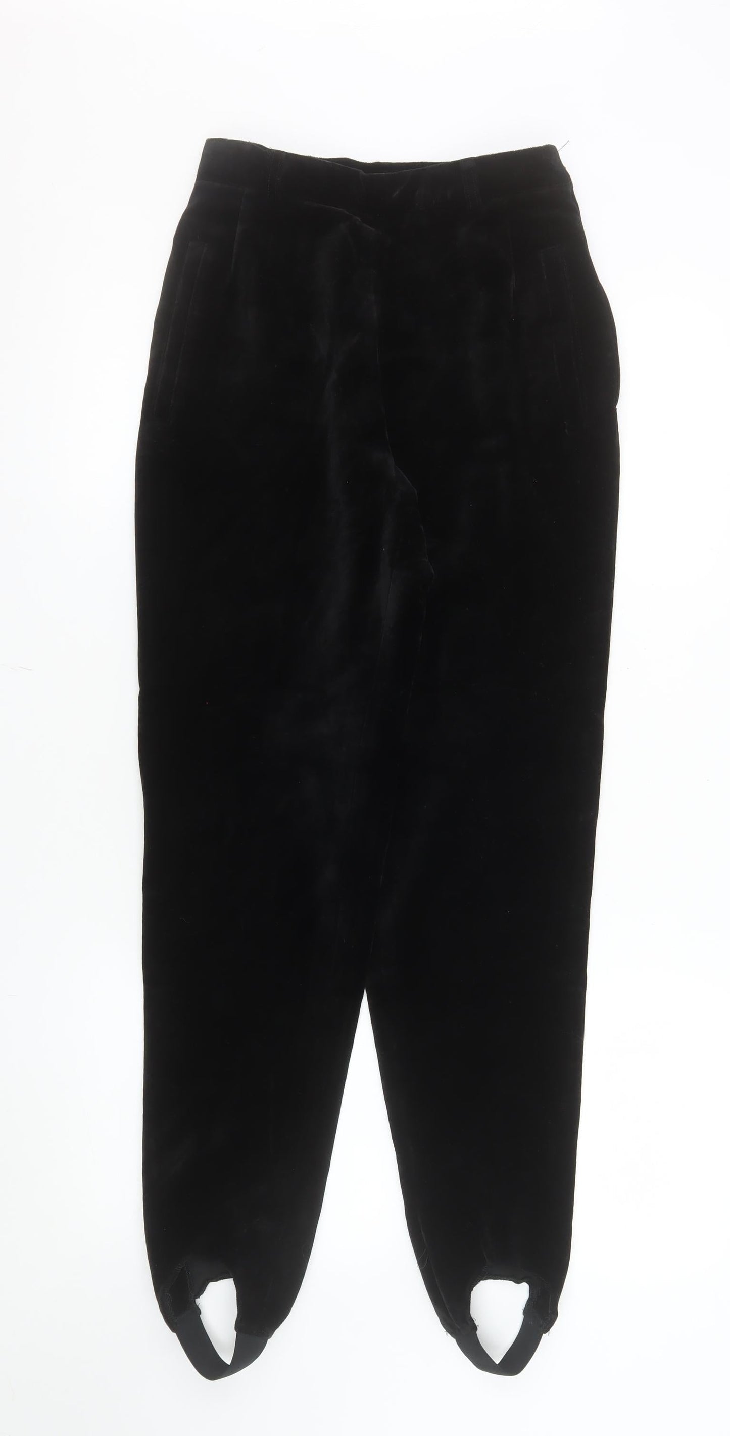 Pseudonyms Womens Black Velvet Stirrup Leggings Size 10 Vintage