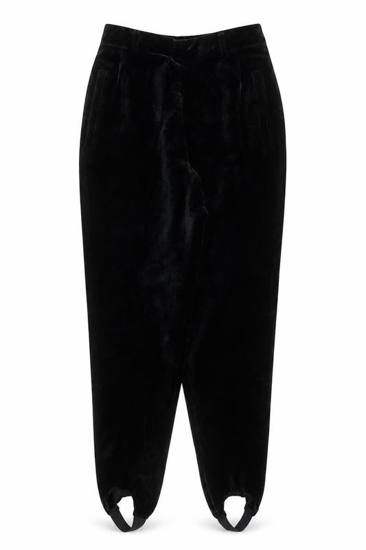 Pseudonyms Womens Black Velvet Stirrup Leggings Size 10 Vintage