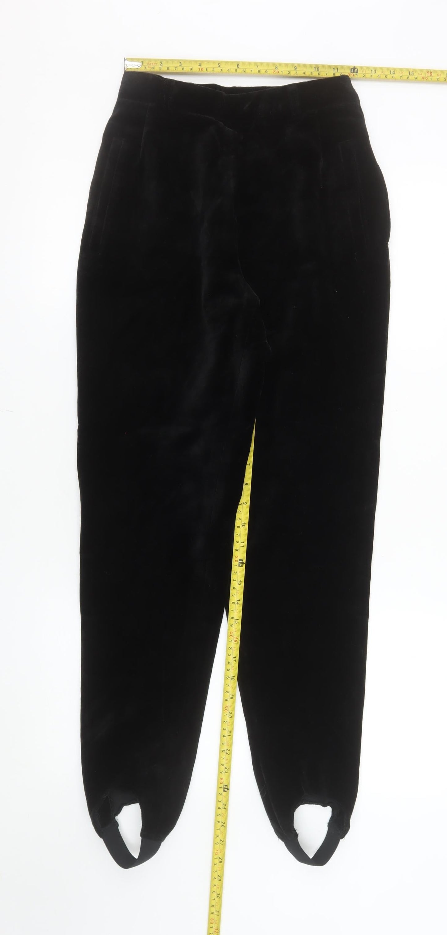 Pseudonyms Womens Black Velvet Stirrup Leggings Size 10 Vintage