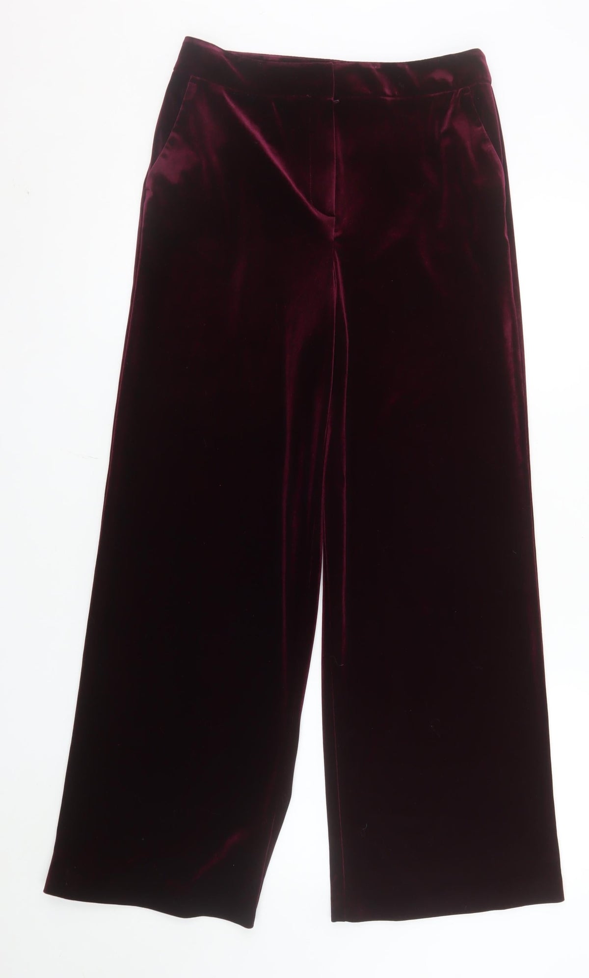 Tu Women’s Purple Velvet Wide-Leg Trousers Size 8