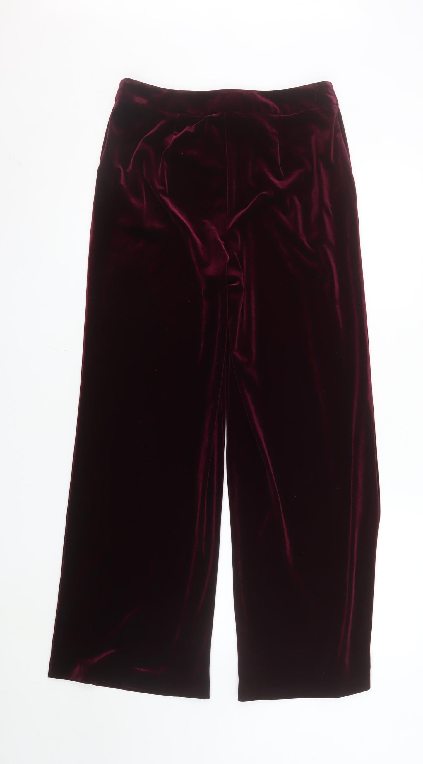 Tu Women’s Purple Velvet Wide-Leg Trousers Size 8