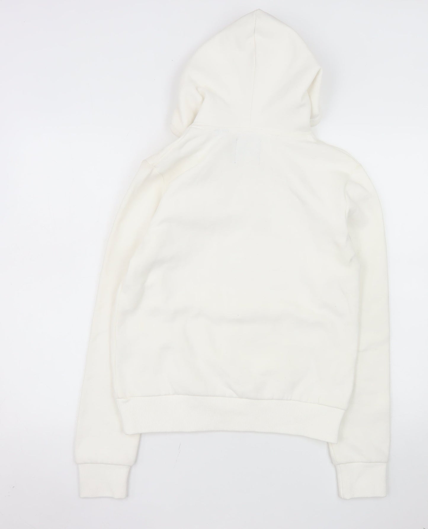 Superdry Womens Ivory Hoodie UK 8 Los Angeles California Glitter Print