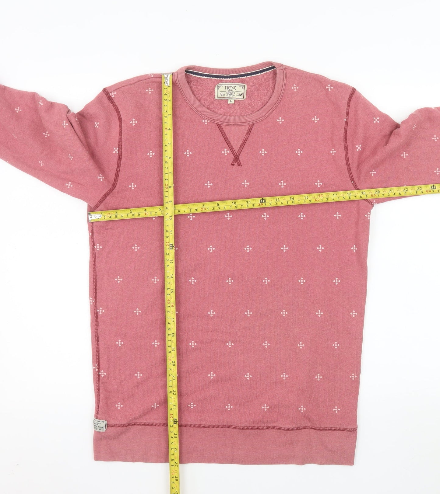 Next Women's Pink Cotton Blend Crew Neck Pullover Sweatshirt Size M