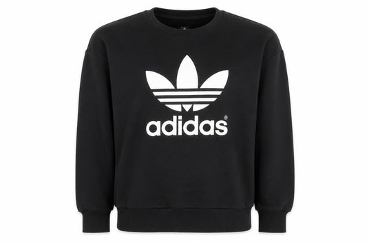 Adidas Womens Black Crew Neck Pullover Sweatshirt Size 10