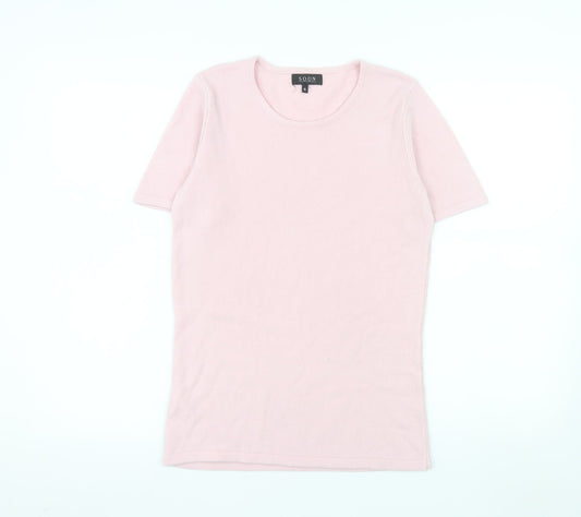 Soon Women's Pink Short Sleeve Acrylic Knit T-Shirt Size 8