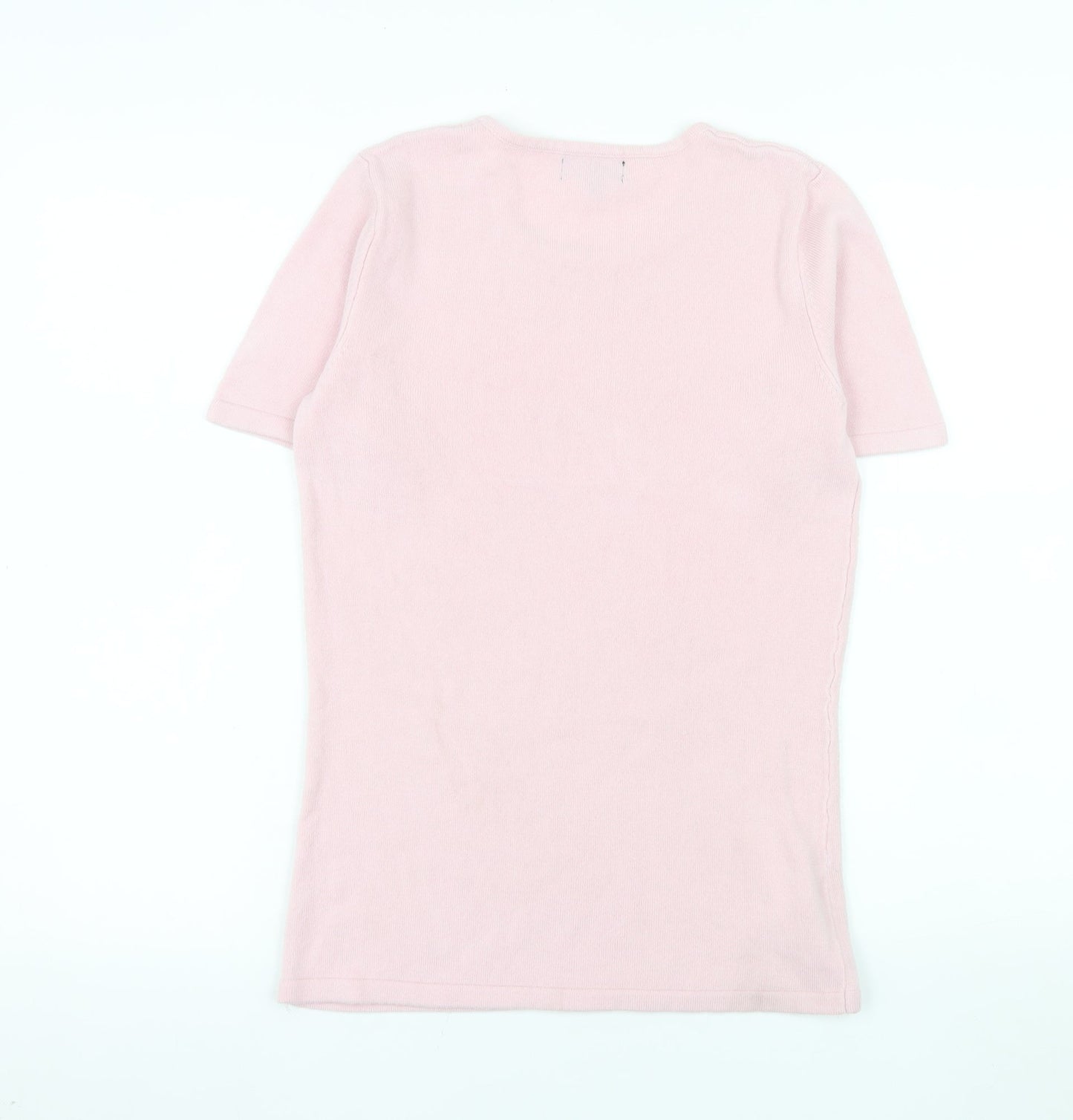 Soon Women's Pink Short Sleeve Acrylic Knit T-Shirt Size 8