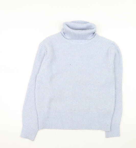 Marks and Spencer Women’s Blue Roll Neck Jumper Size S Knit Pullover